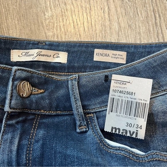 NWT Mavi Kendra High Rise Indigo Supersoft Straight Leg Jeans Size 30 - Picture 12 of 13
